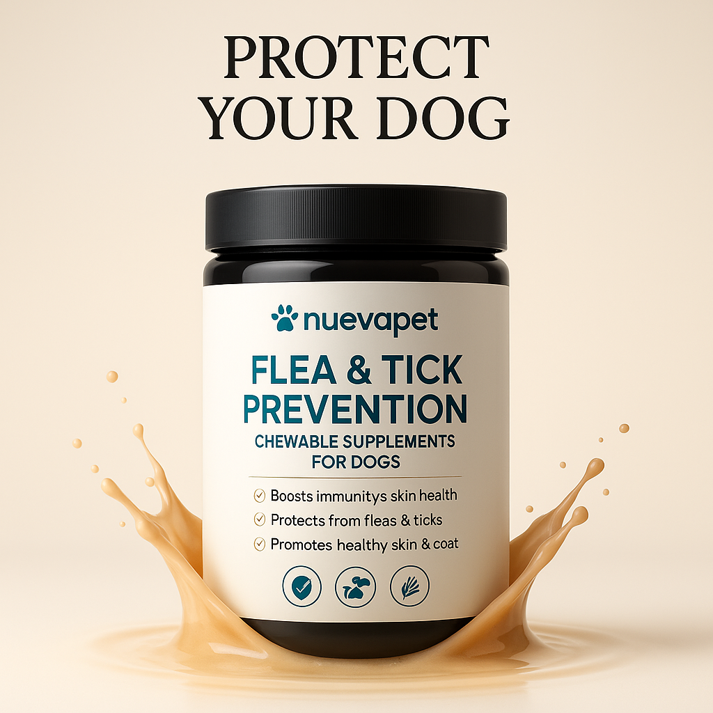 Nueva Pet™ Pawfect Shield+ Dog Flea & Tick Defender — 200 Vet-Formulated Soft Chews with Total-Body Vitamins
